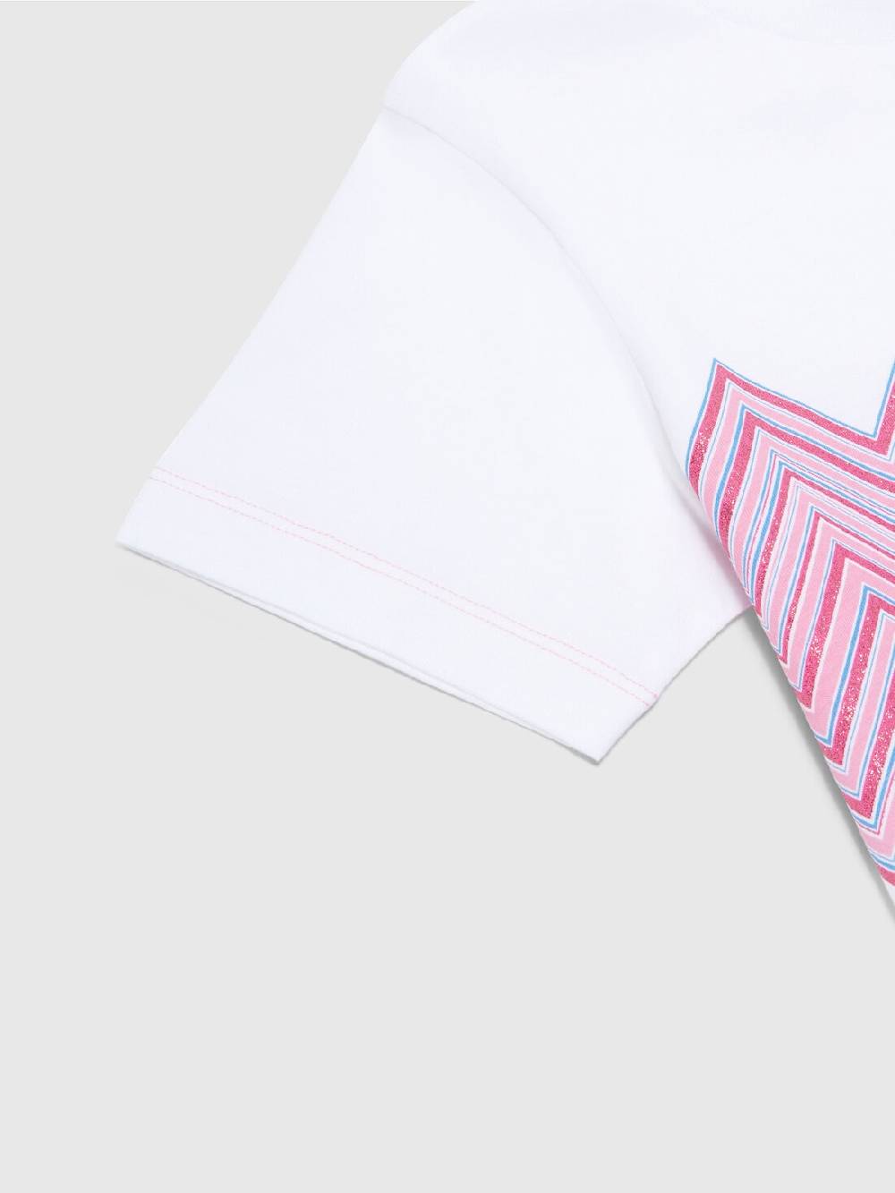 Missoni T-shirt in jersey di cotone con inserto chevron e logo Spedizione Gratuita
