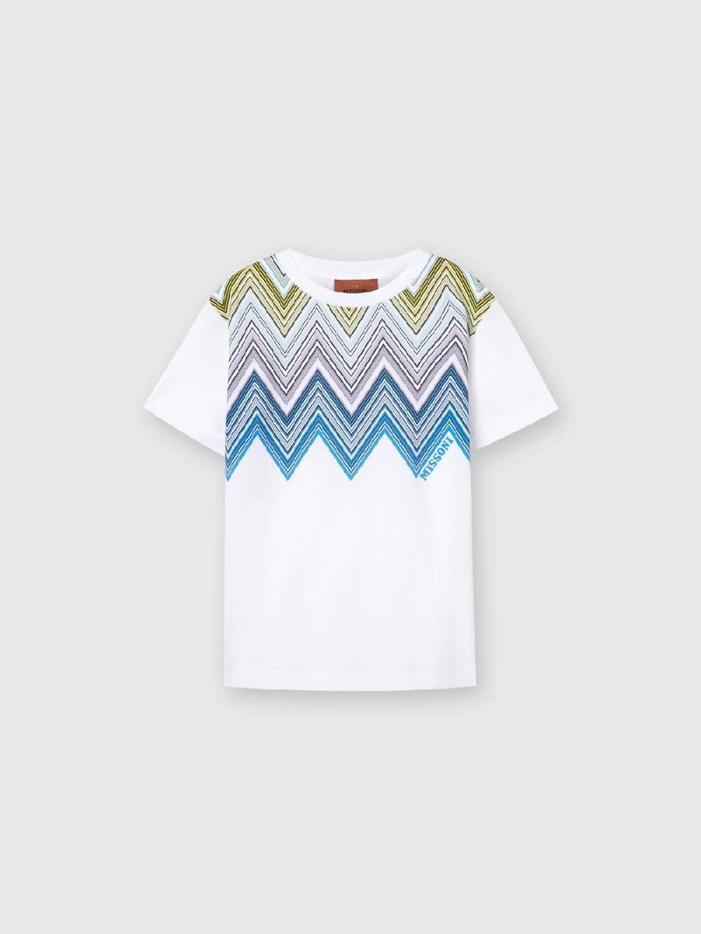 Missoni T-shirt a maniche corte in cotone con stampa chevron Pezzi Unici