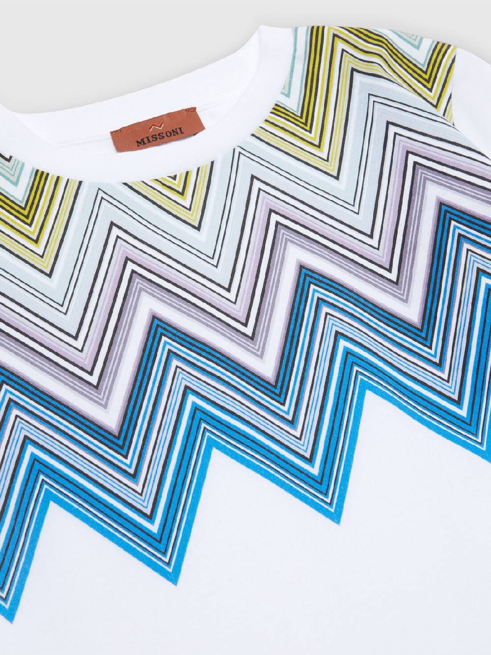 Missoni T-shirt a maniche corte in cotone con stampa chevron Pezzi Unici