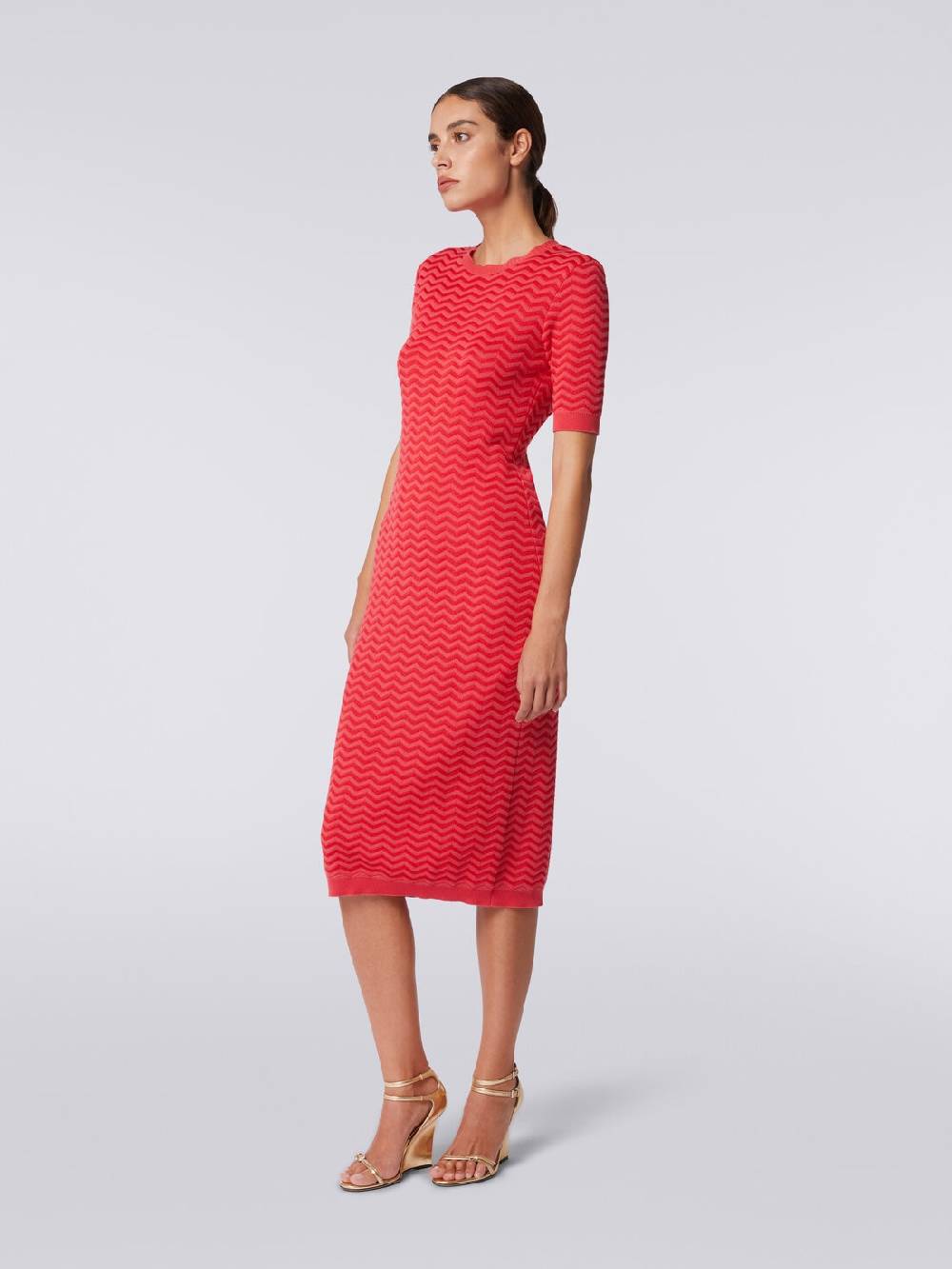 Missoni Abito longuette girocollo in maglia chevron Affare Del Giorno