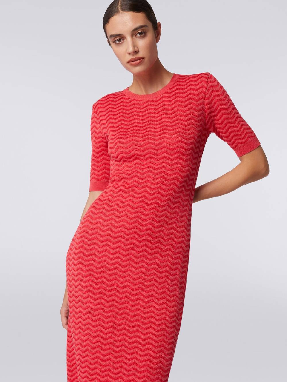 Missoni Abito longuette girocollo in maglia chevron Affare Del Giorno