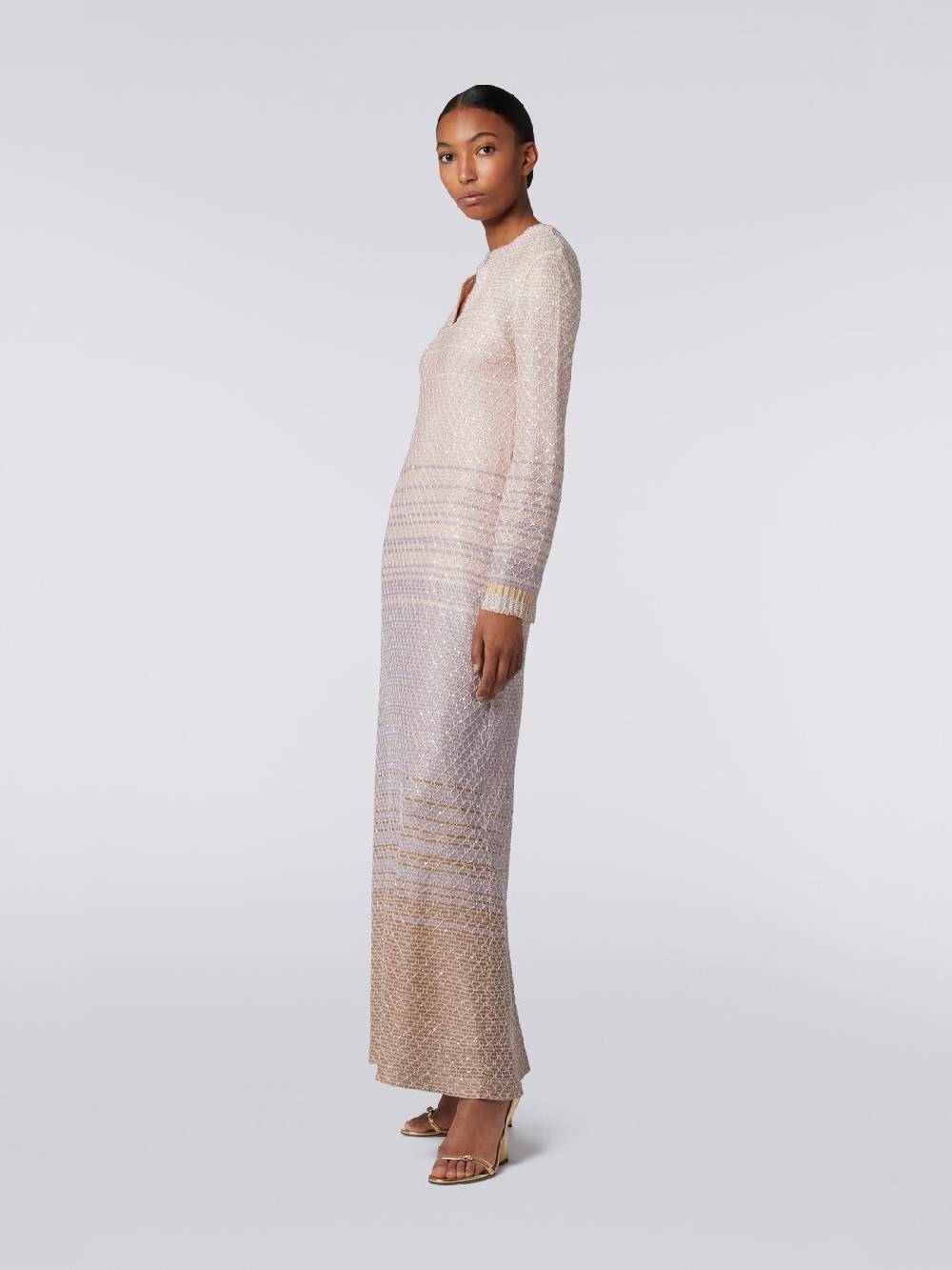 Missoni Abito lungo in maglia dégradé con paillettes Prezzo Ridotto