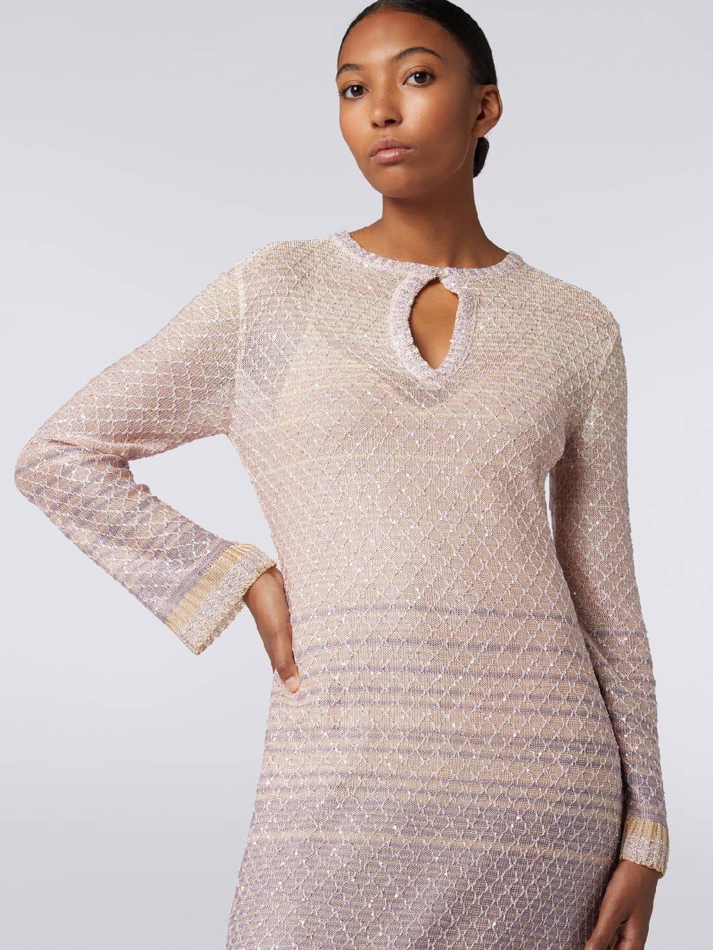 Missoni Abito lungo in maglia dégradé con paillettes Prezzo Ridotto