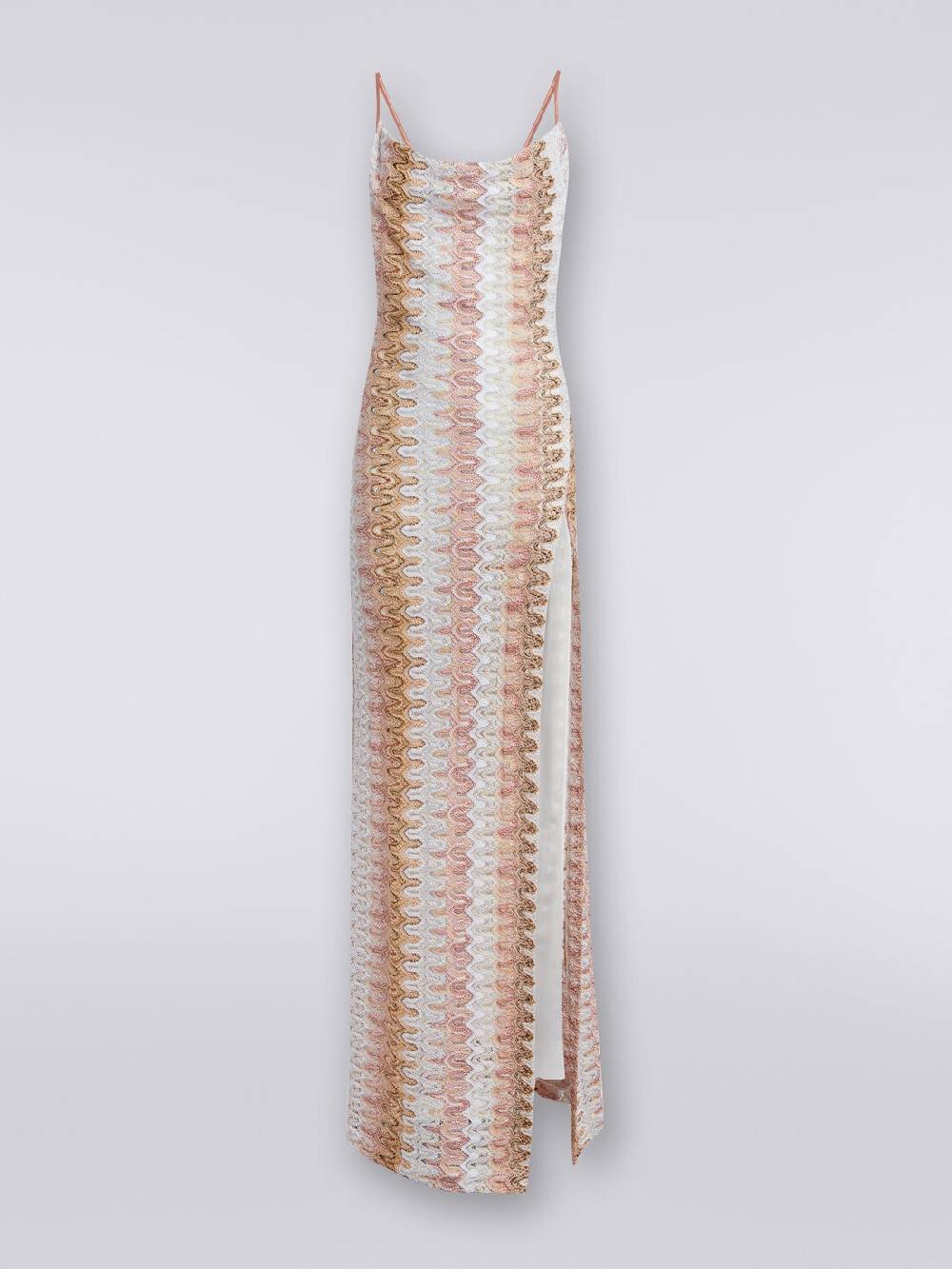 Missoni Abito lungo effetto pizzo con scollatura drappeggiata e spacco Economico