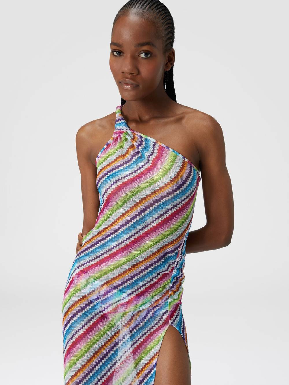 Missoni Abito copricostume stampa zig zag con scollatura a nodo Outlet
