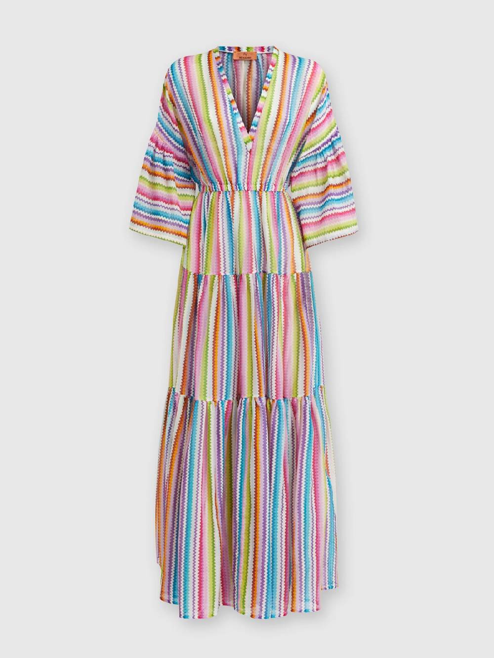 Missoni Abito copricostume lungo a balze stampa zig zag In Vendita