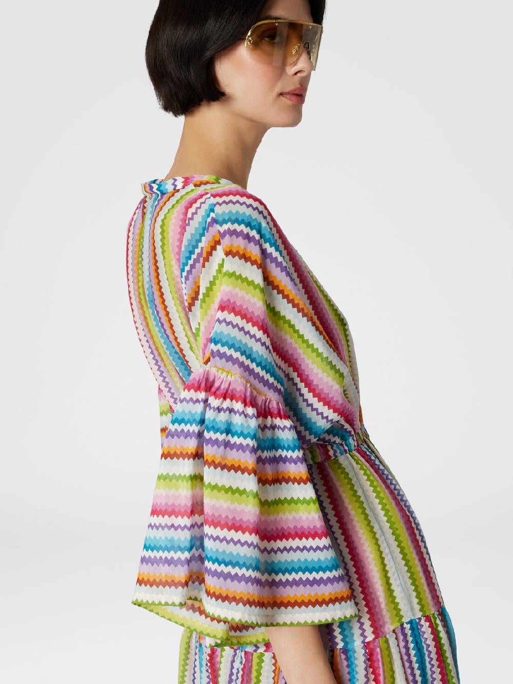 Missoni Abito copricostume lungo a balze stampa zig zag In Vendita