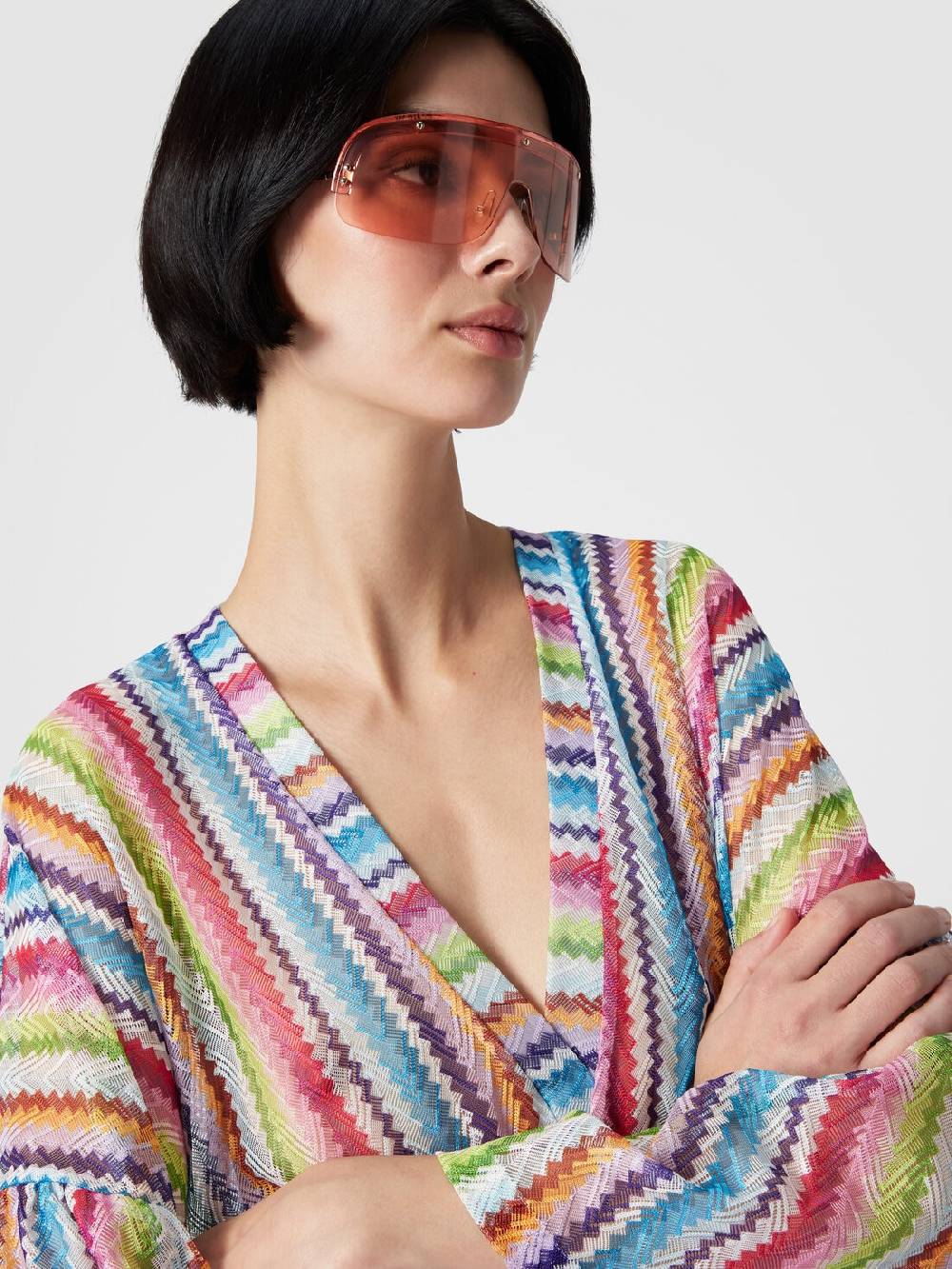 Missoni Caftano copricostume corto stampa zig zag Saldi