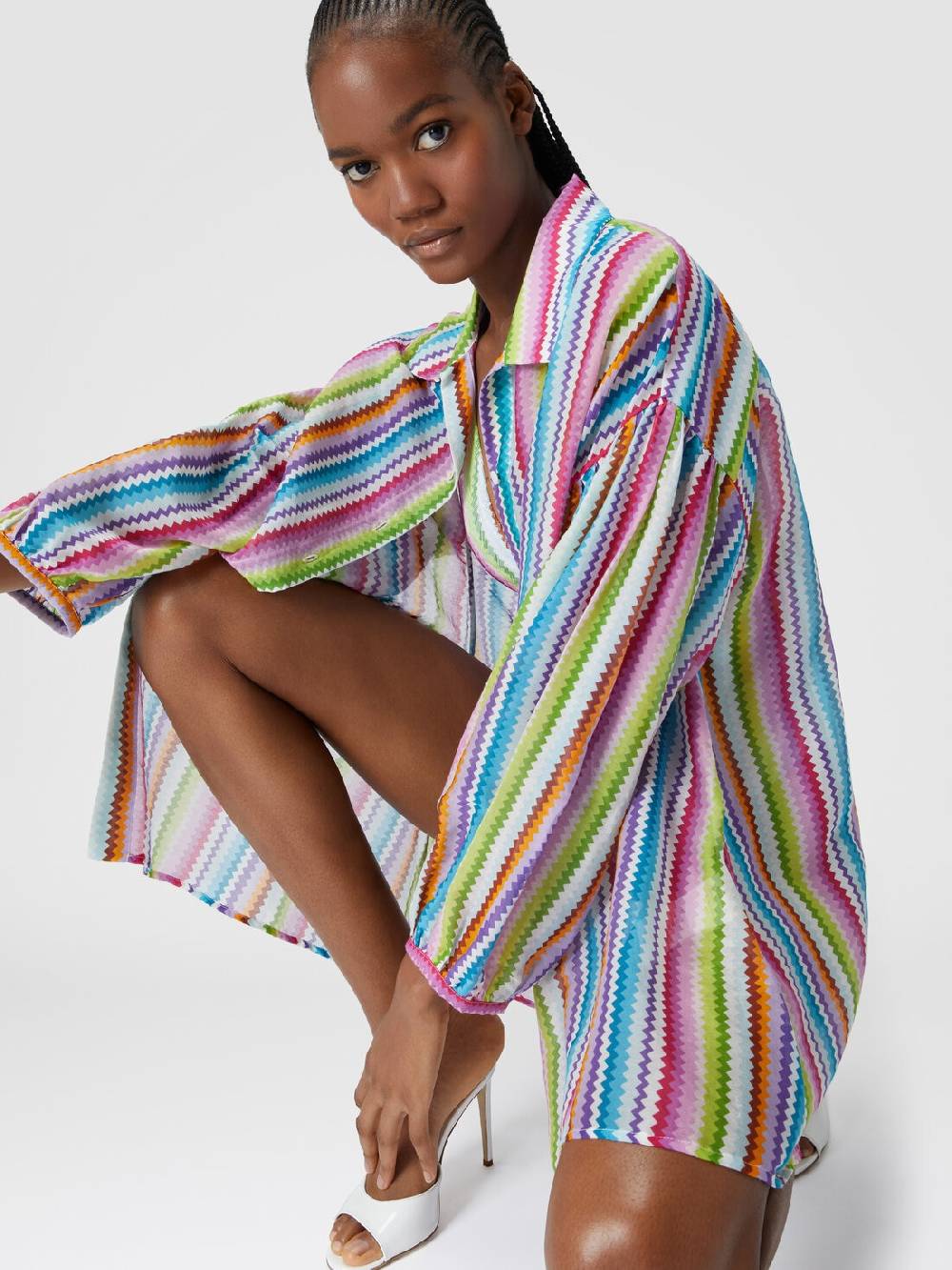 Missoni Camicia oversize in seta e cotone stampata Offerte