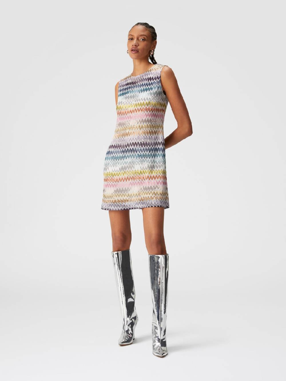 Missoni Mini-abito senza maniche in viscosa zig zag lamé Hotsell