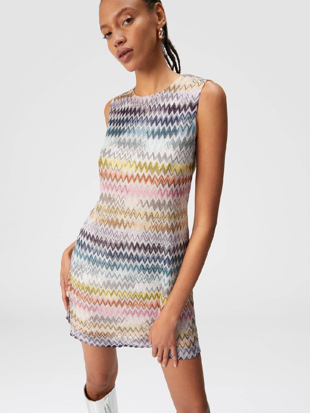 Missoni Mini-abito senza maniche in viscosa zig zag lamé Hotsell