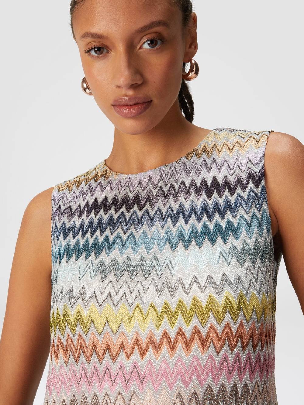 Missoni Mini-abito senza maniche in viscosa zig zag lamé Hotsell