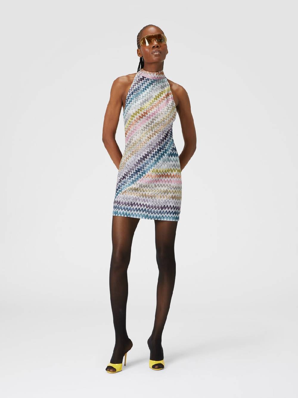 Missoni Mini-abito senza maniche in viscosa zig zag lamé Vendita Calda
