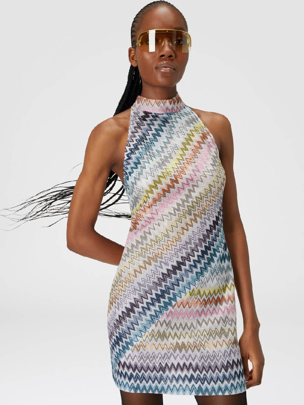 Missoni Mini-abito senza maniche in viscosa zig zag lamé Vendita Calda