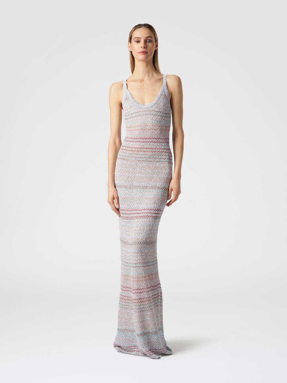 Missoni Abito lungo in maglia zig zag con trama effetto uncinetto In Saldo