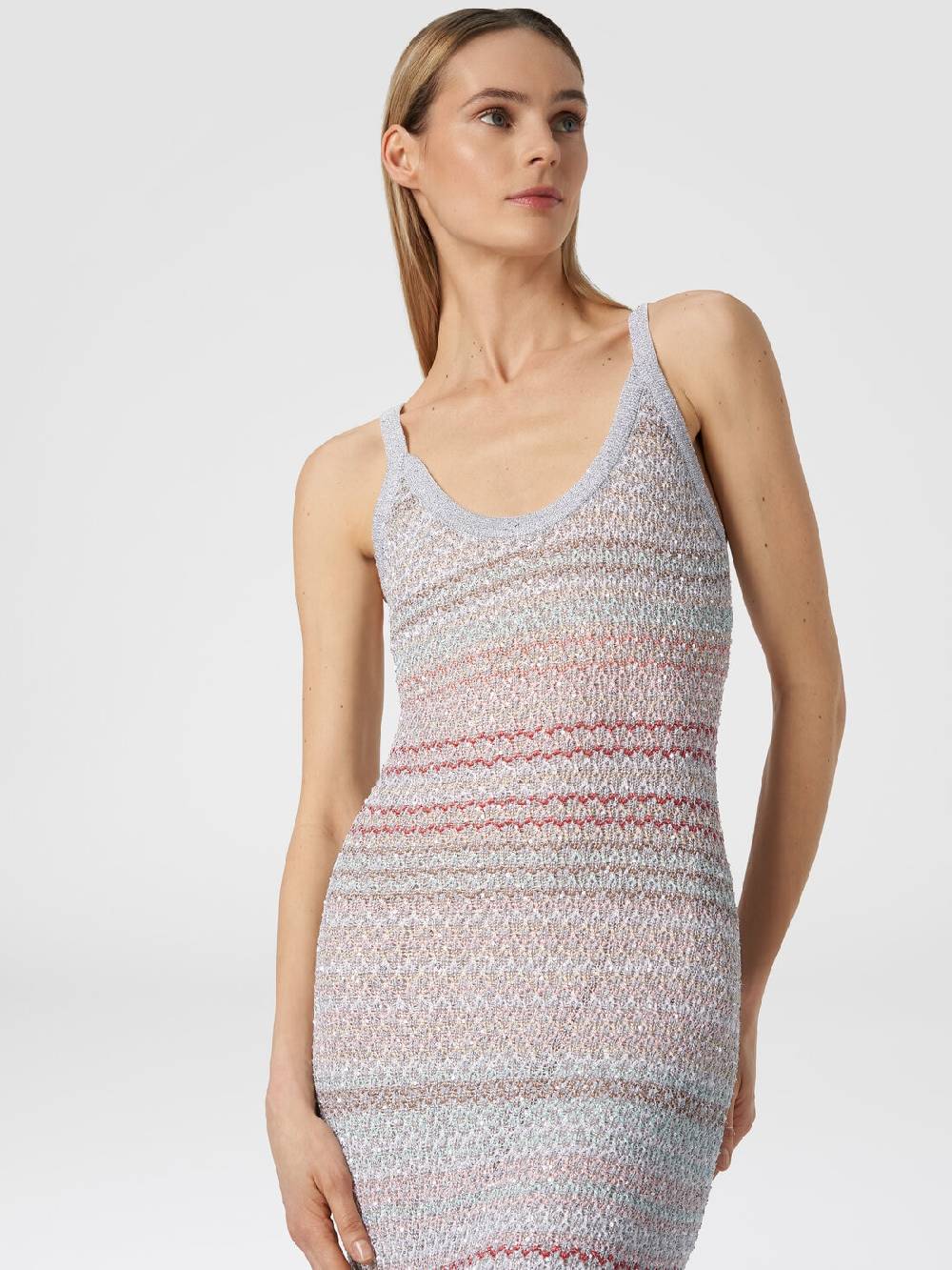 Missoni Abito lungo in maglia zig zag con trama effetto uncinetto In Saldo