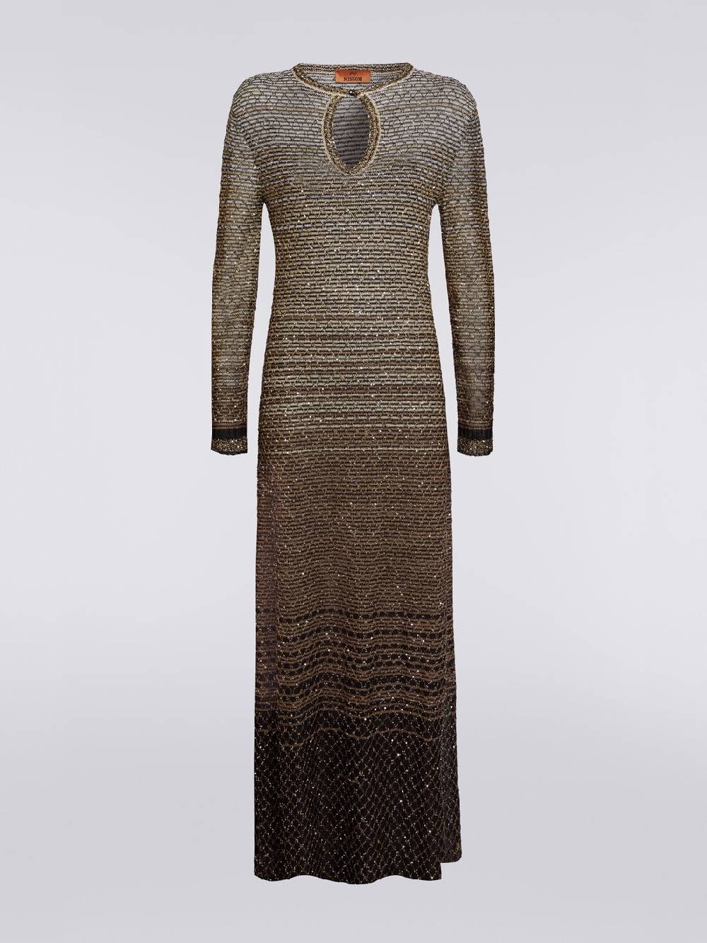 Missoni Abito lungo in maglia dégradé con paillettes Moda