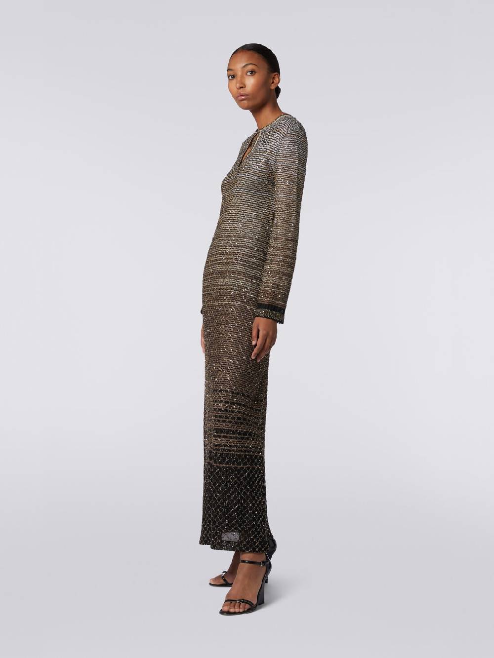 Missoni Abito lungo in maglia dégradé con paillettes Moda