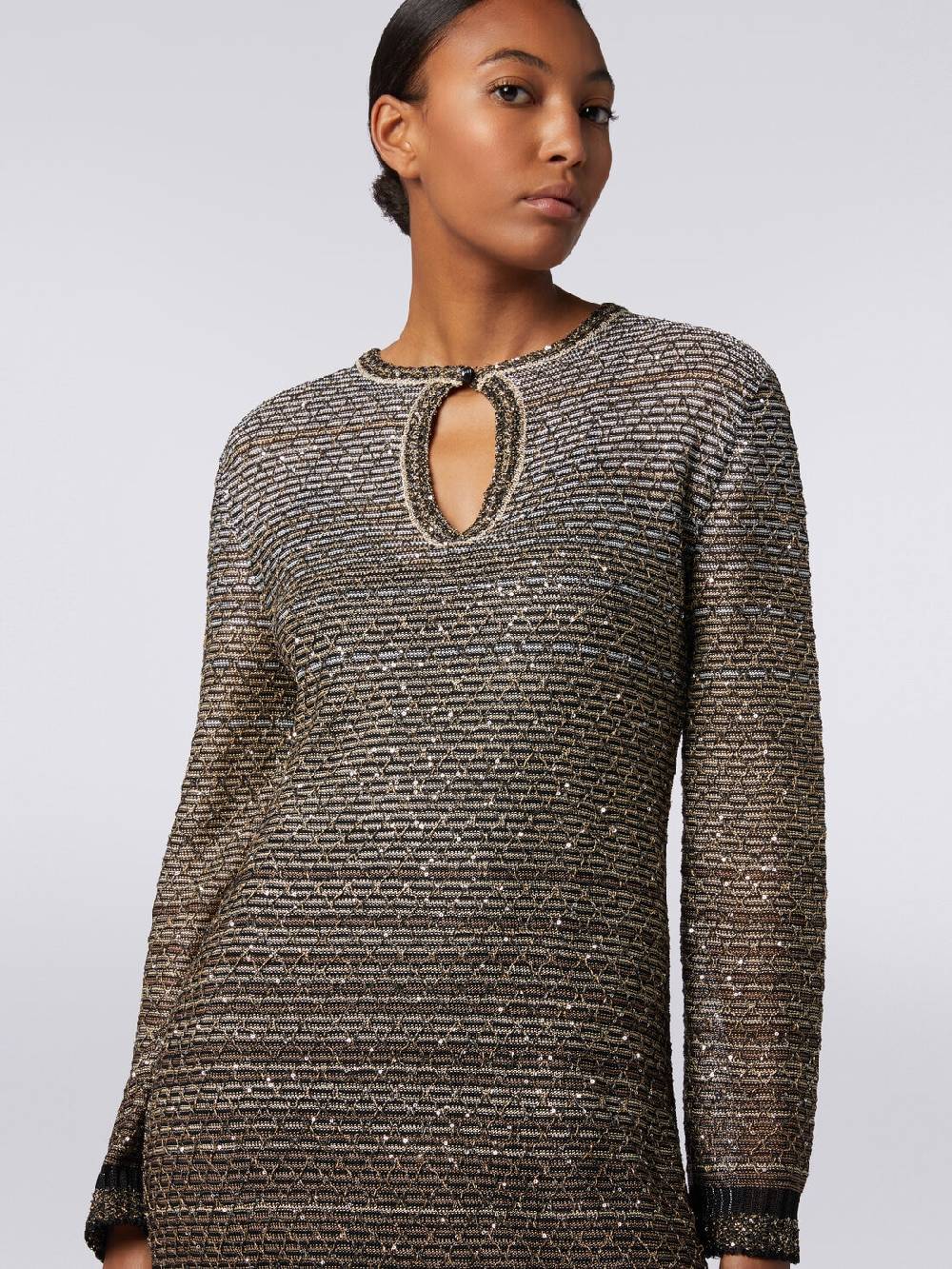 Missoni Abito lungo in maglia dégradé con paillettes Moda
