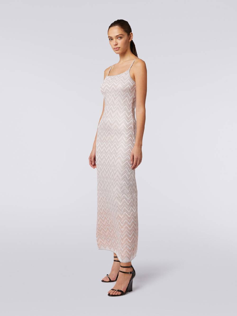 Missoni Abito lungo senza maniche in viscosa lamé zig zag 2025