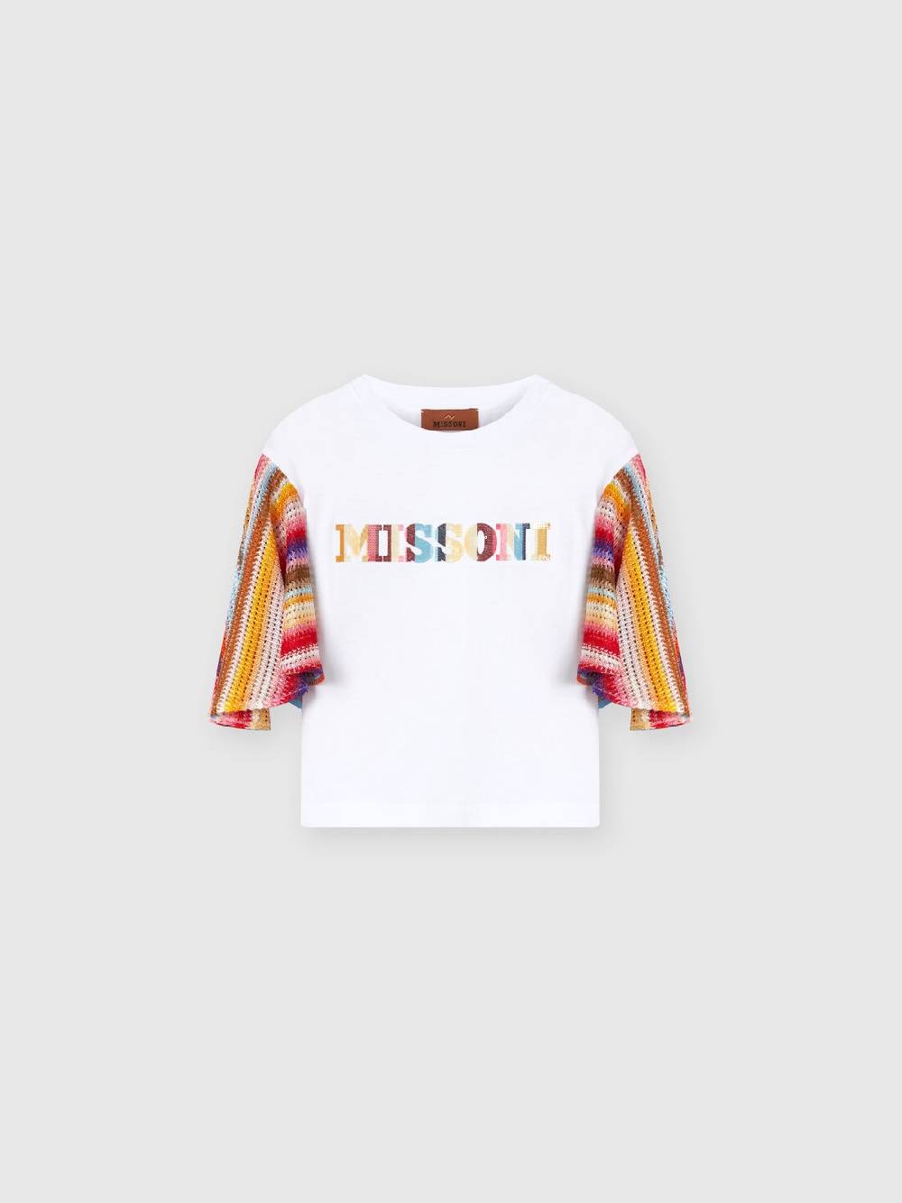 Missoni T-shirt in cotone con inserti a contrasto e scritta logo Negozi Online