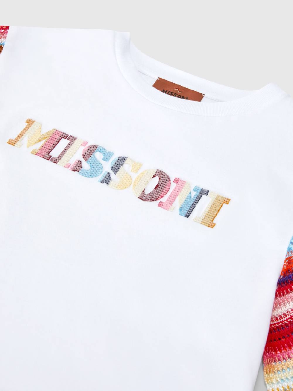 Missoni T-shirt in cotone con inserti a contrasto e scritta logo Negozi Online