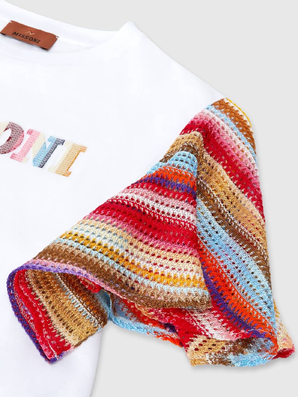 Missoni T-shirt in cotone con inserti a contrasto e scritta logo Negozi Online