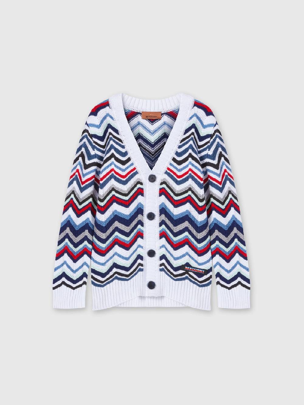 Missoni Cardigan in maglia di cotone chevron Consegna Veloce