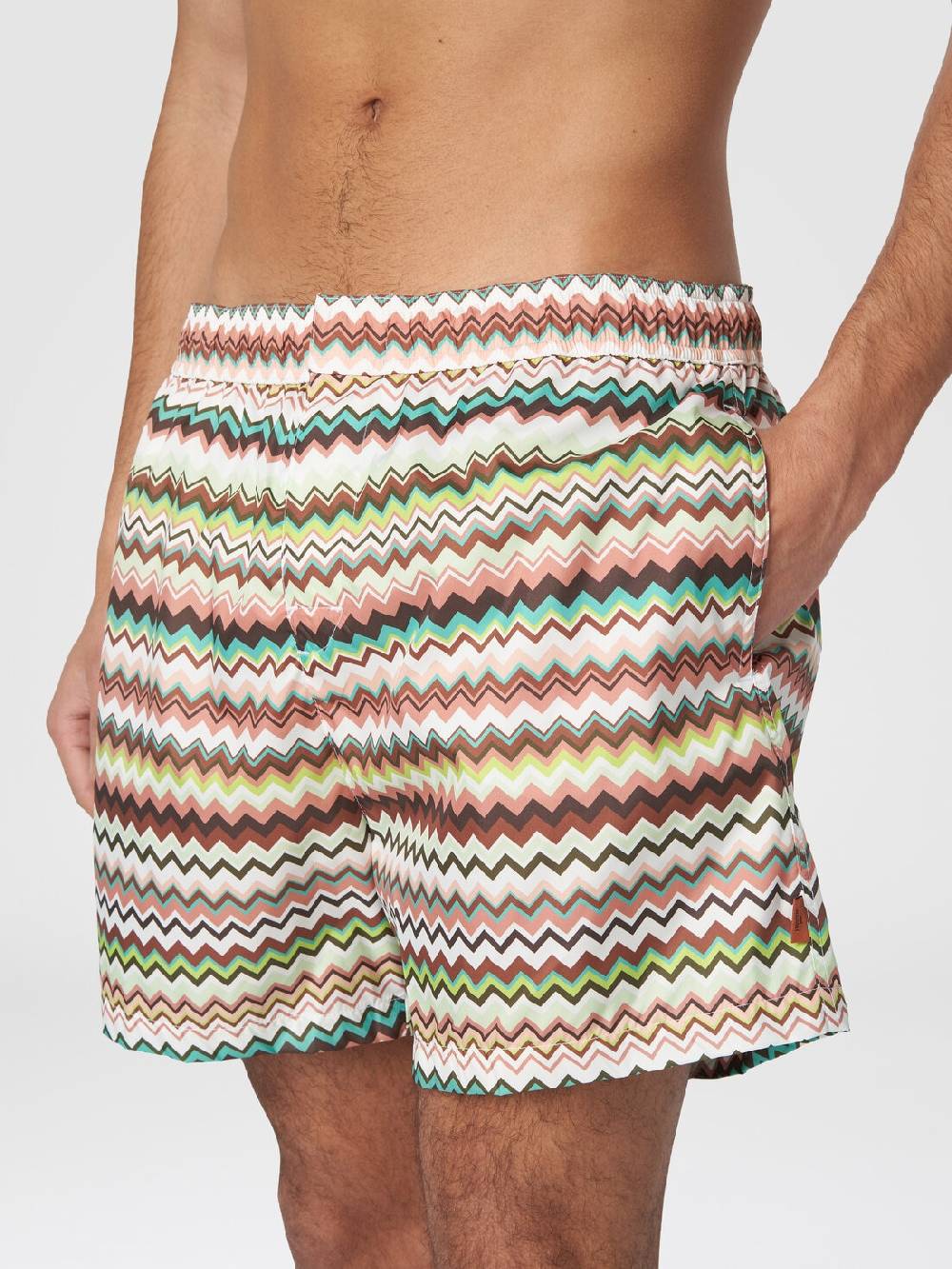Missoni Boxer mare in nylon stampa zig zag Shopping Online