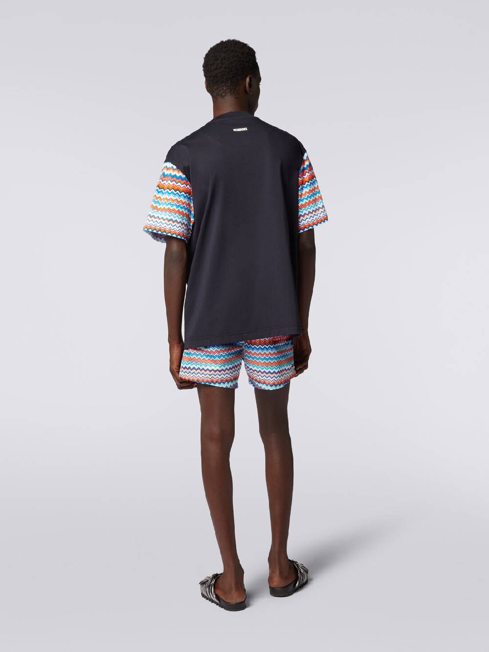 Missoni T-shirt oversize in cotone con inserti zig zag Prezzo Ridotto