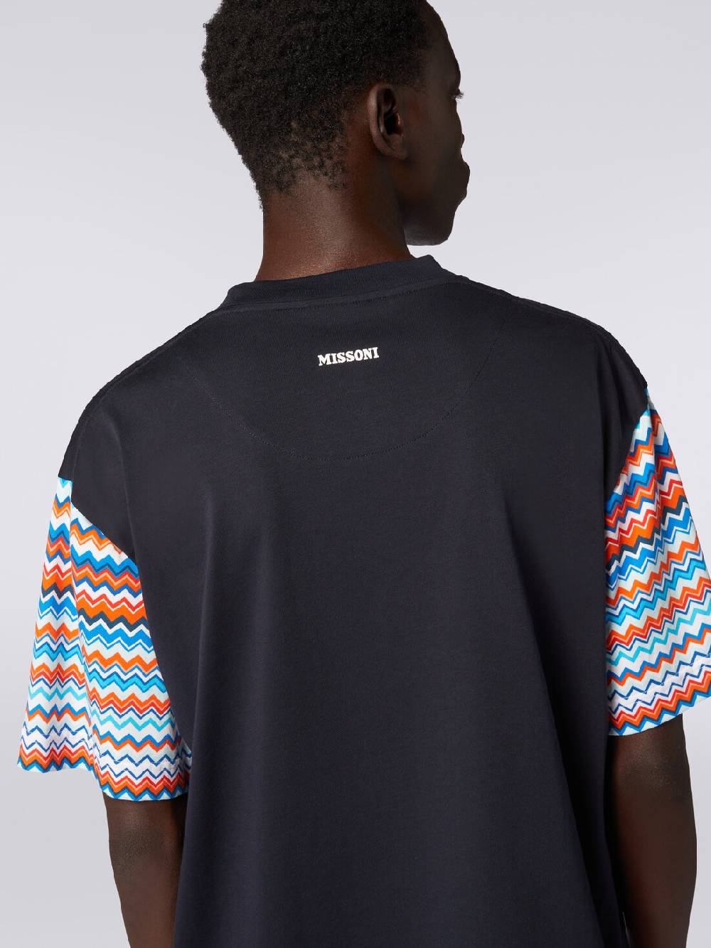 Missoni T-shirt oversize in cotone con inserti zig zag Prezzo Ridotto