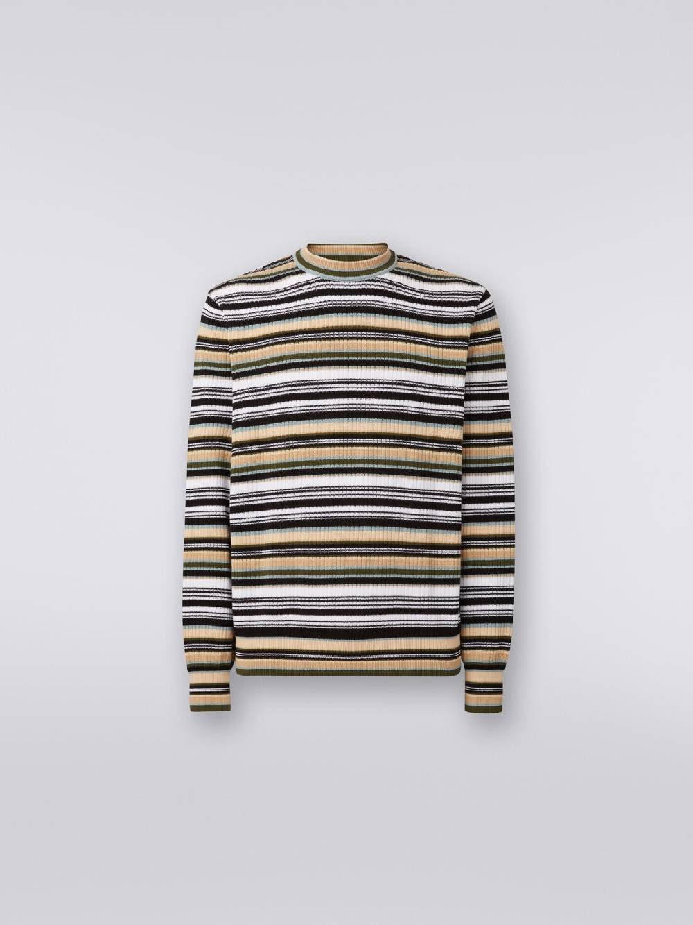 Missoni Pullover girocollo in cotone a righe Sconto