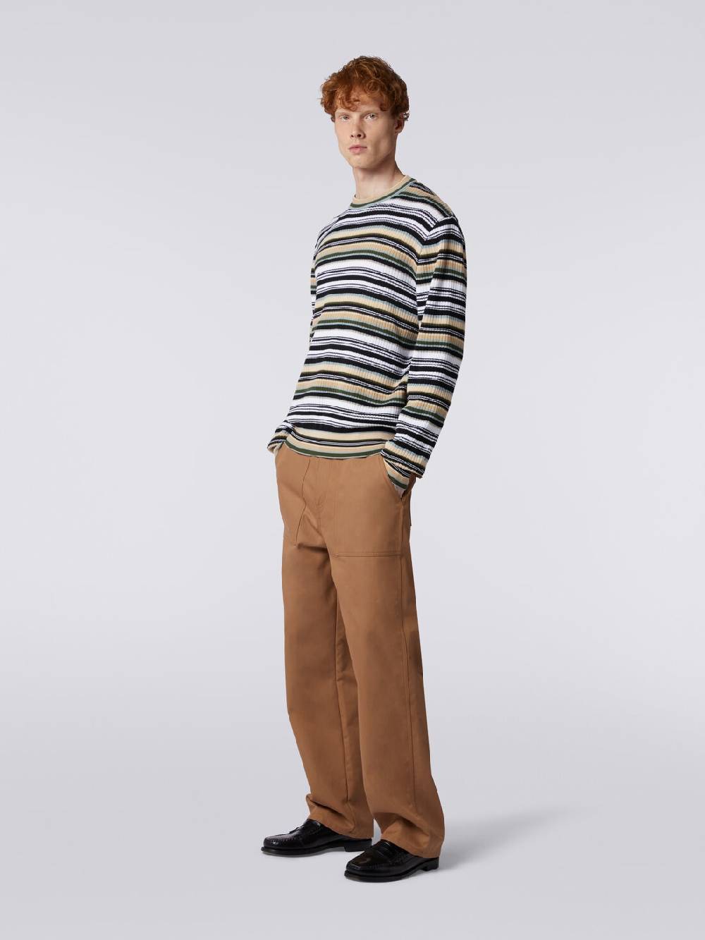 Missoni Pullover girocollo in cotone a righe Sconto