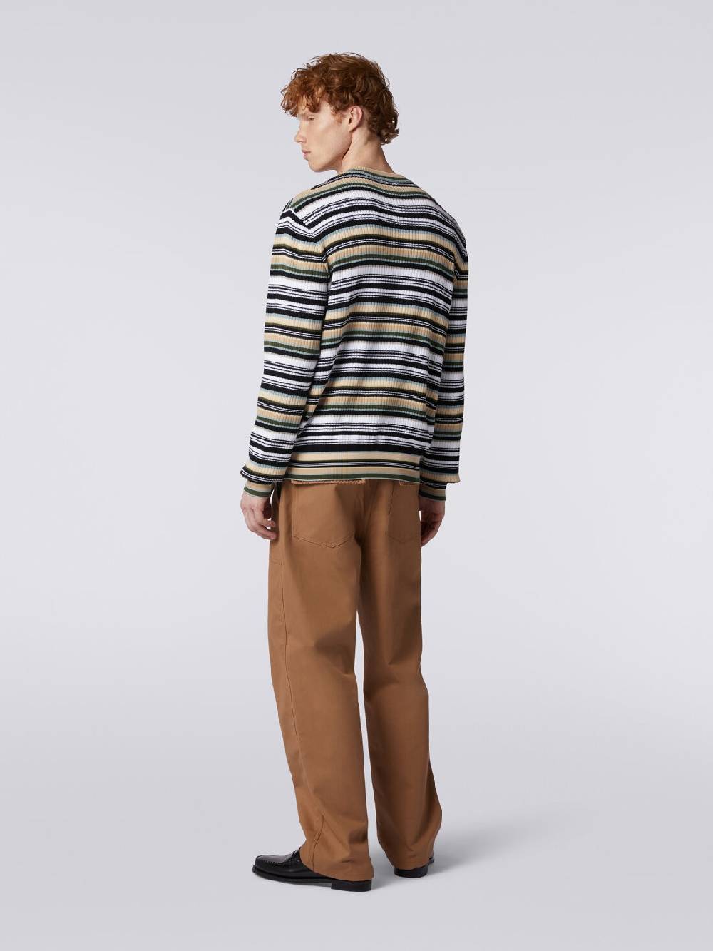 Missoni Pullover girocollo in cotone a righe Sconto