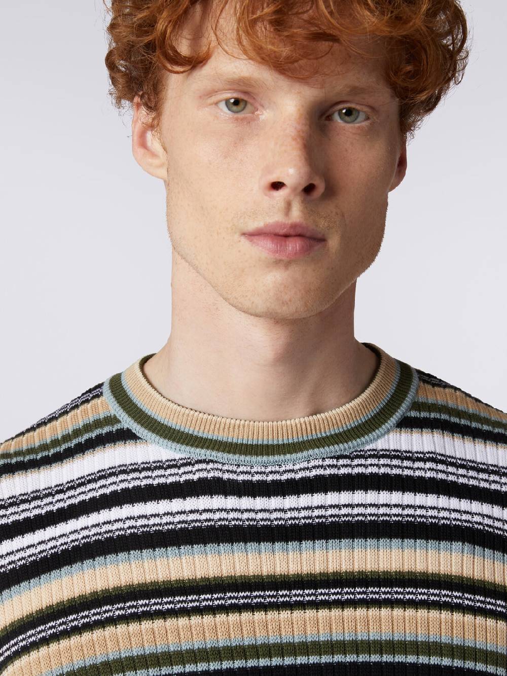 Missoni Pullover girocollo in cotone a righe Sconto