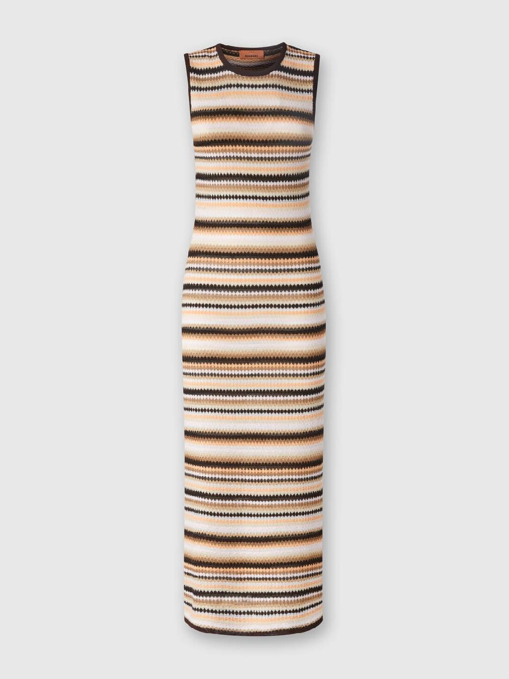 Missoni Abito midi senza maniche in lana e viscosa a righe Vendita