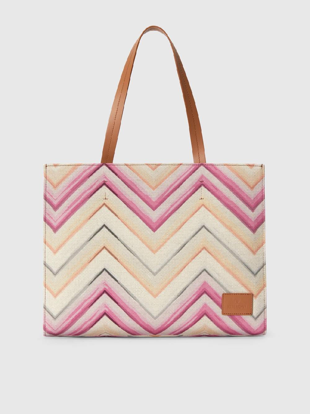 Missoni Tote bag in misto cotone con motivo chevron Pezzi Unici