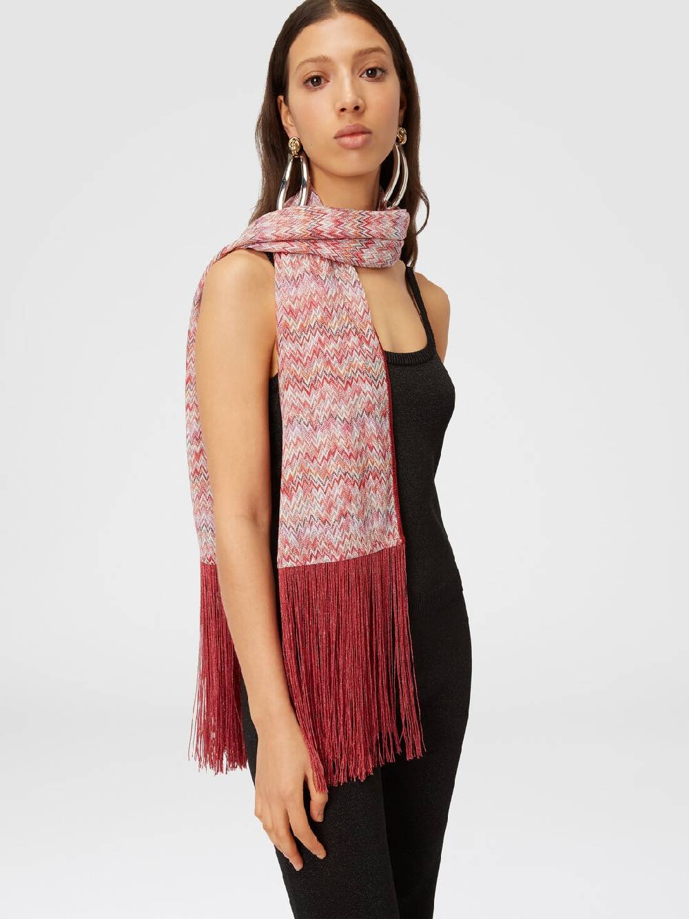 Missoni Stola in viscosa lamé chevron con frange Hotsell