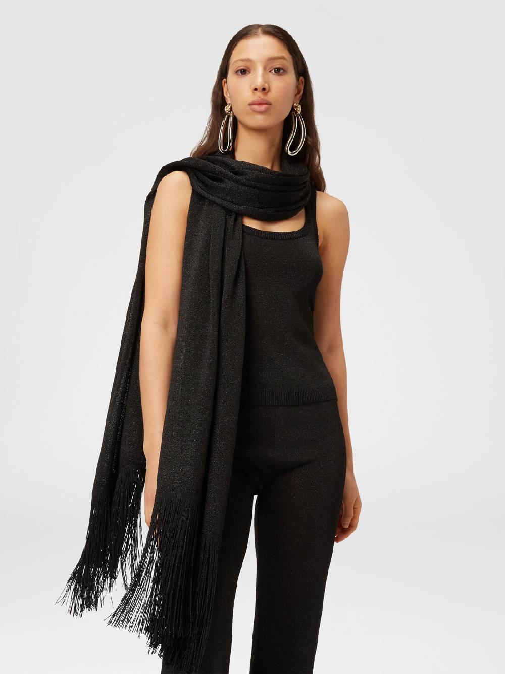 Missoni Stola in maglia di viscosa e nylon con frange Vendita Economica
