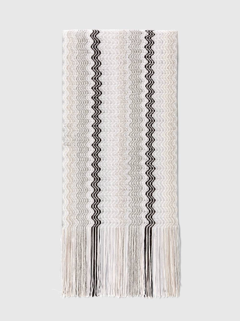 Missoni Sciarpa in misto viscosa con motivo a onde e frange Vendite Flash