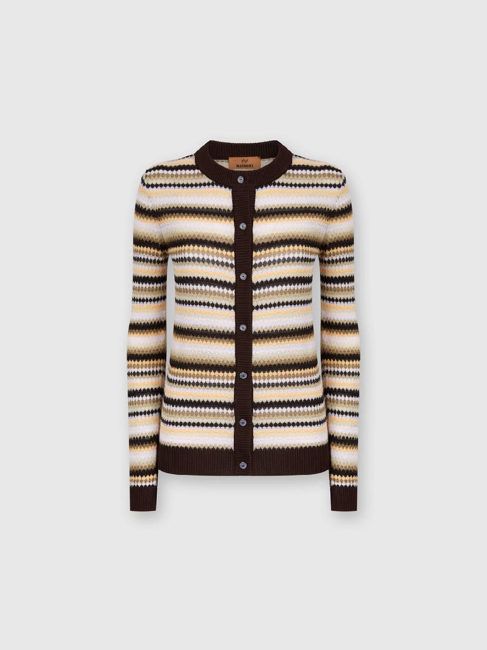 Missoni Cardigan in cotone e viscosa a righe con profili a contrasto Negozio