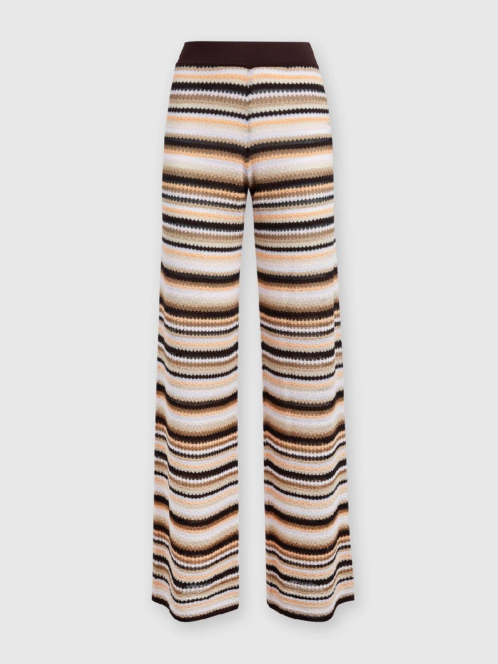 Missoni Pantaloni dritti in maglia rigata di cotone e viscosa In Saldo