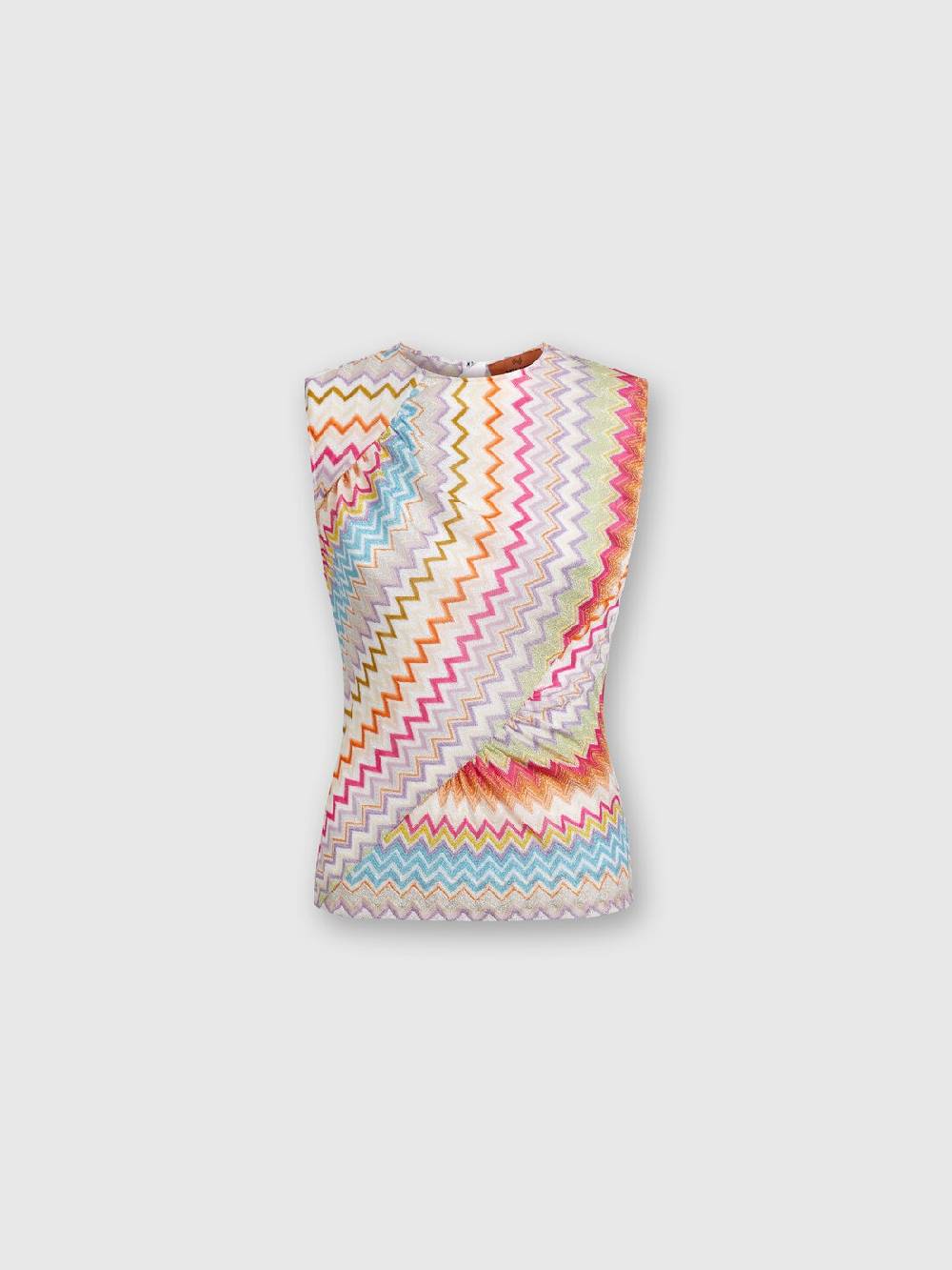 Missoni Top in viscosa zig zag lamé con arricciature Moda