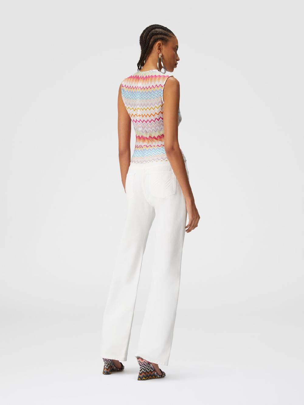 Missoni Top in viscosa zig zag lamé con arricciature Moda