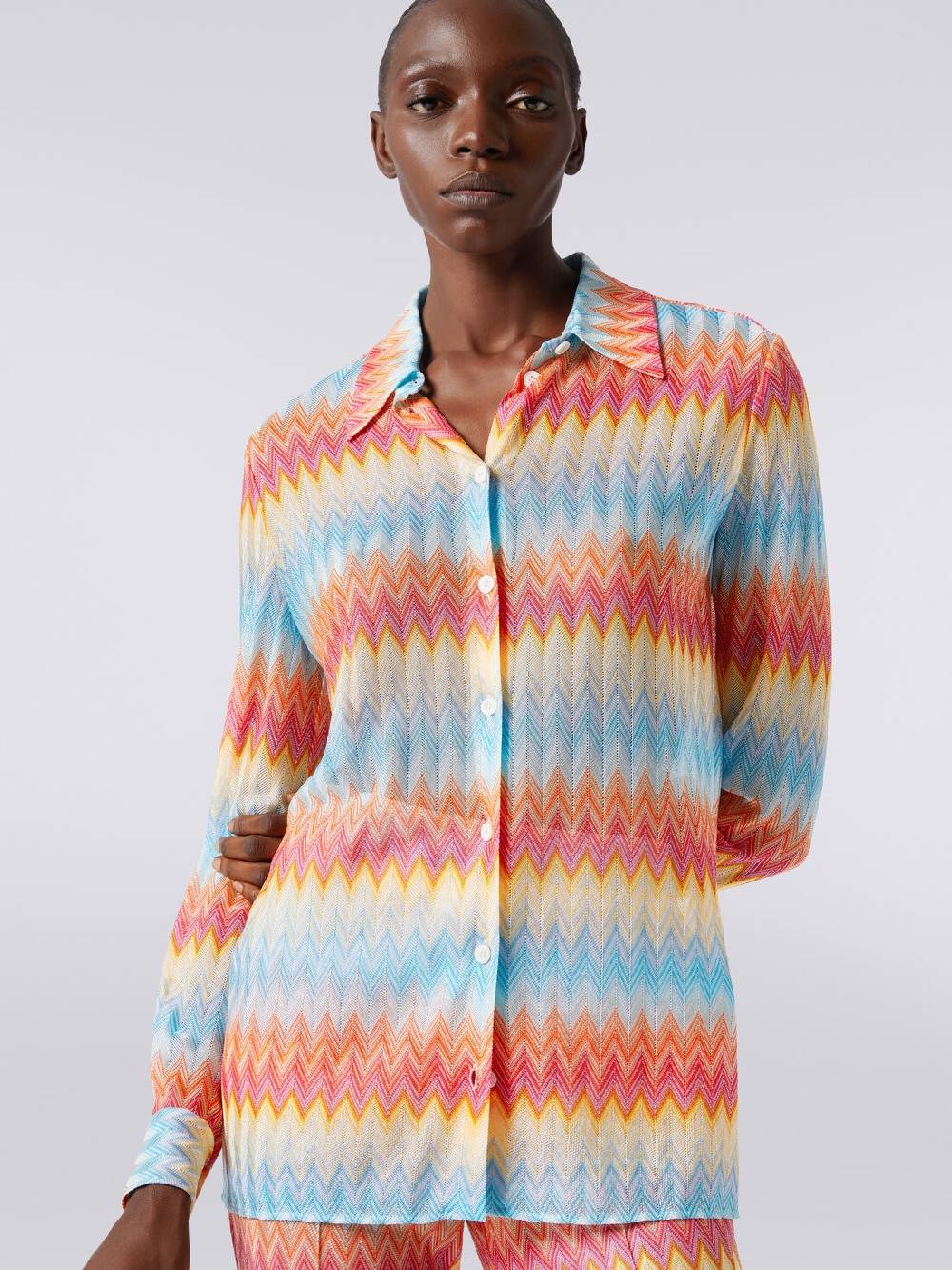 Missoni Camicia in maglia di viscosa chevron Italy