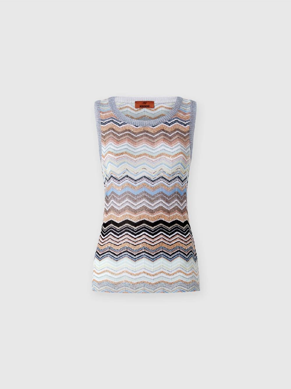 Missoni Top in maglia chevron lamé con paillettes 2025