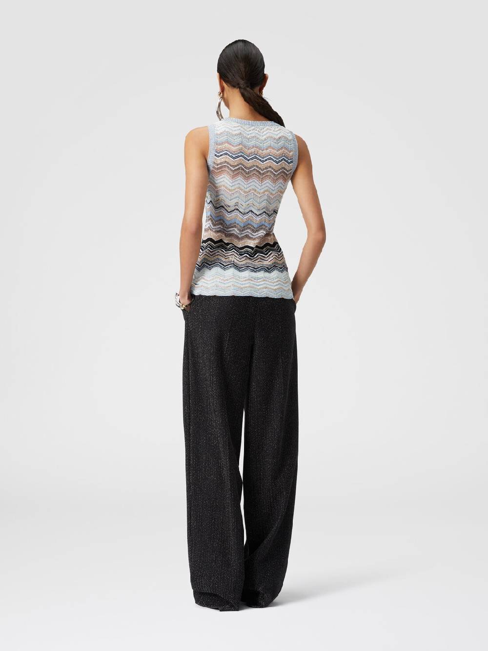 Missoni Top in maglia chevron lamé con paillettes 2025