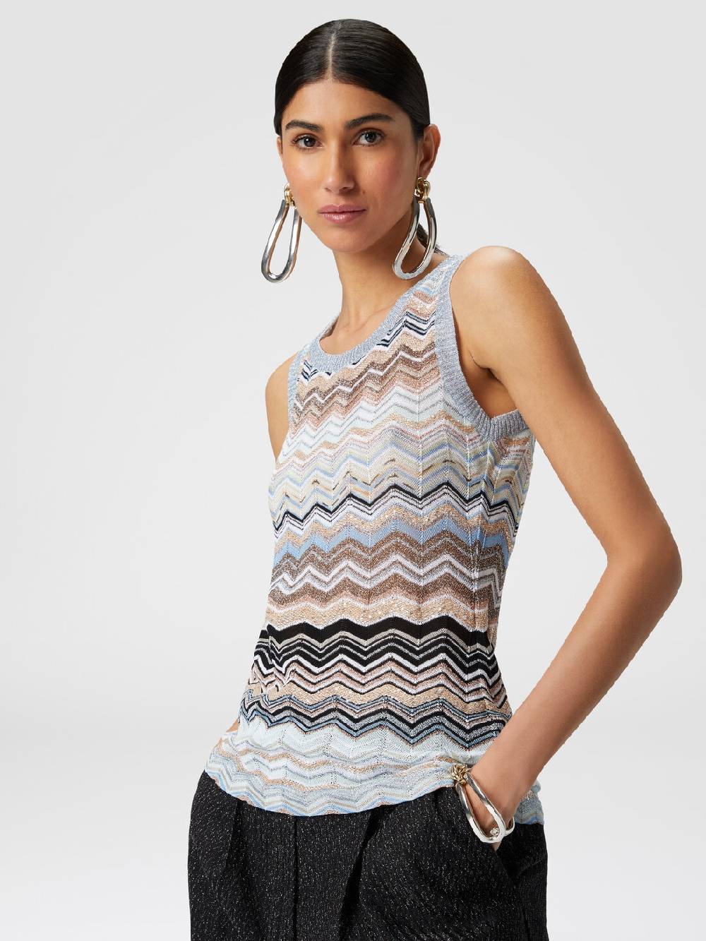 Missoni Top in maglia chevron lamé con paillettes 2025