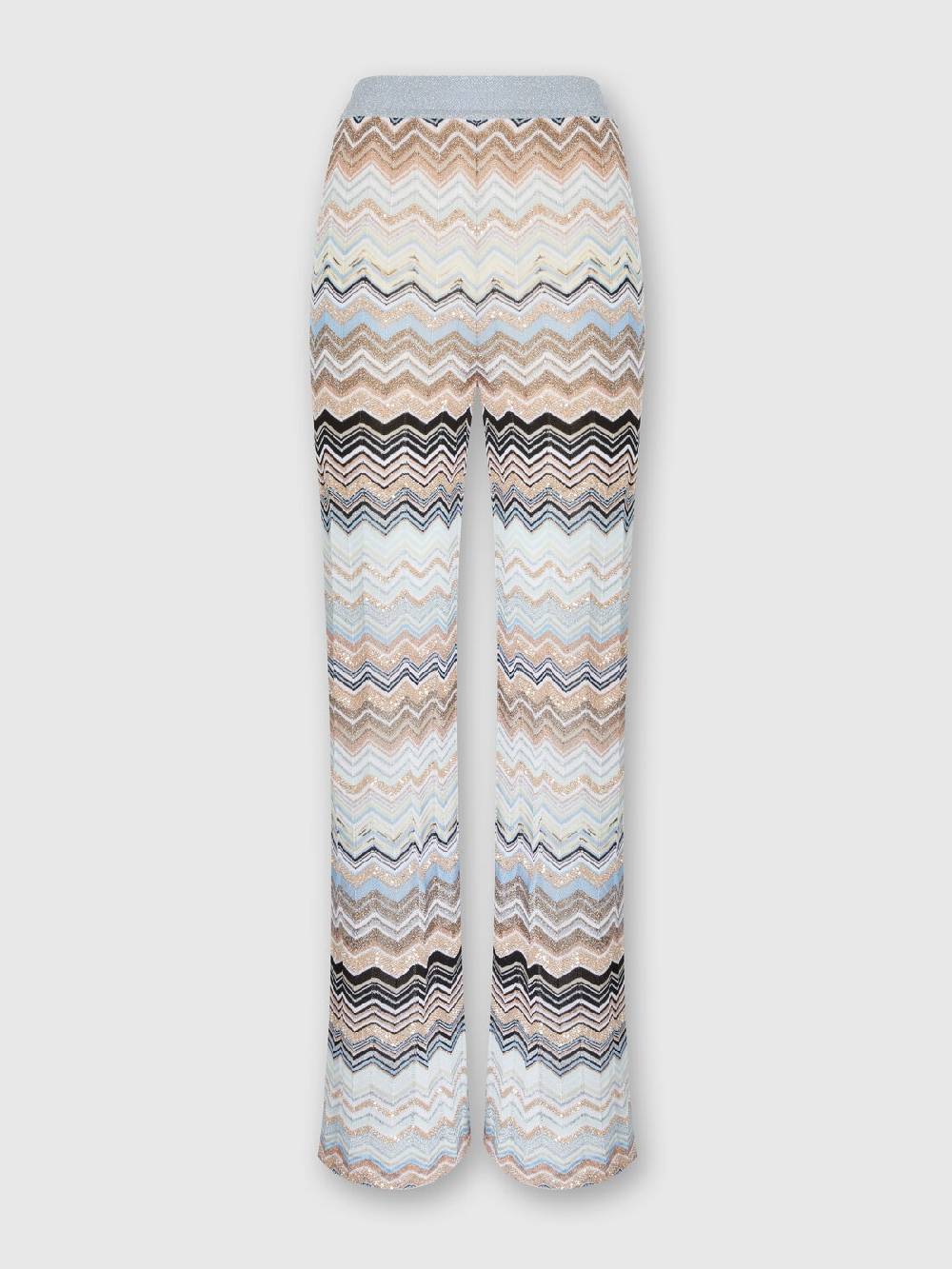 Missoni Pantaloni in maglia chevron lamé con paillettes In Linea