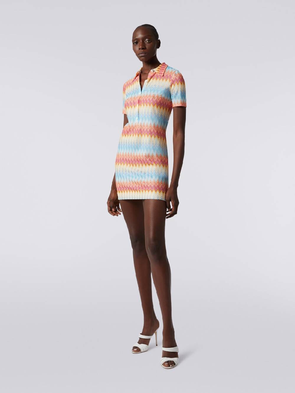 Missoni Mini-abito modello polo in viscosa zig zag Qualità